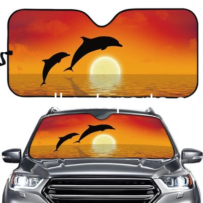 Custom Printed Car Sunshade Bubble Aluminum Film Windshield Sun Shade for Car Advertising