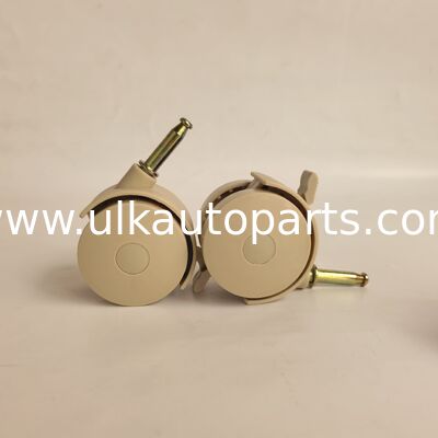 Swivel Caster Wheels Grip Neck Stem,Heavy Duty Light Brown PVC Wheel for Furniture Table Cabinet Shelf