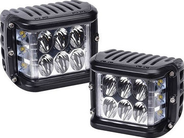 Side shooter pod warning lights with different powers and colors