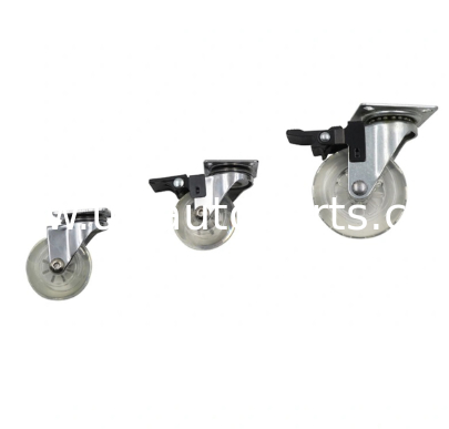 Plate Swivel Caster Wheels 3-inch Heavy Duty Low Gravity Center Design Black Caster Wheels with Brake
