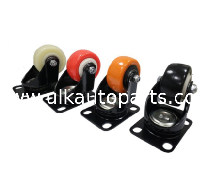 Plate Swivel Caster Wheels 3-inch Heavy Duty Low Gravity Center Design Black Caster Wheels with Brake