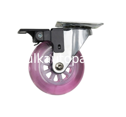 Plate Swivel Caster Wheels 3-inch Heavy Duty Low Gravity Center Design Black Caster Wheels with Brake