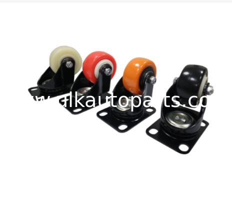 Plate Swivel Caster Wheels 3-inch Heavy Duty Low Gravity Center Design Black Caster Wheels with Brake