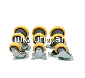 100mm Rueda Giratoria PU Orange Castor Swivel Trolley Industrial 1.5 2 2.5 3 4 5Inch Heavy Duty Workbench Caster Wheels