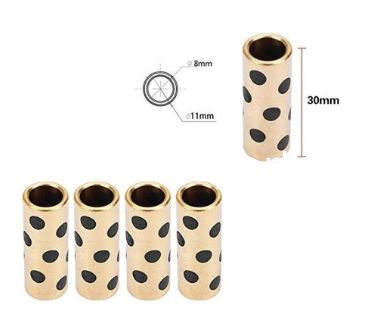 8mm Oil Self-lubricating Graphite Copper Sleeve, Brass Bearing Bushing for 3D Printer CNC