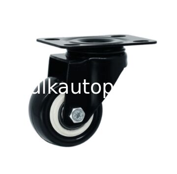 2.5 Inch Light Duty Swivel Caster Wheel Black Polyurethane Furniture Chair Caster
