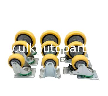 Heavy Duty Orange PU Swivel Caster Wheel 1 5 2 2 5 3 4 5 Inch For Trolley Workbench