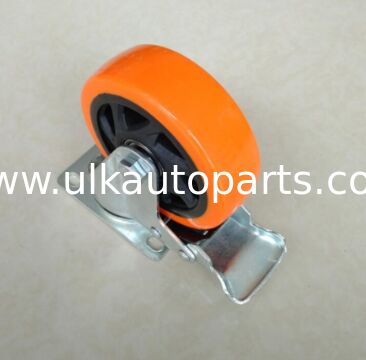 Heavy Duty Orange PU Swivel Caster Wheel 1 5 2 2 5 3 4 5 Inch For Trolley Workbench