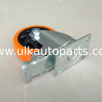 Heavy Duty Orange PU Swivel Caster Wheel 1 5 2 2 5 3 4 5 Inch For Trolley Workbench