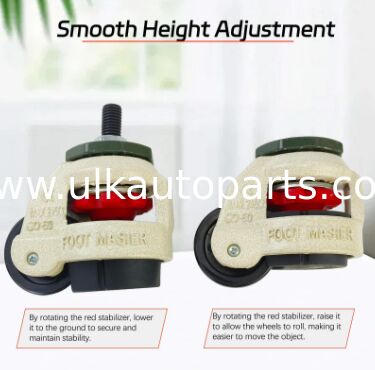 Industrial Nylon Height Adjustable Leveling Casters 60F 80F 100F Triangle Plate for Hospital Workshop