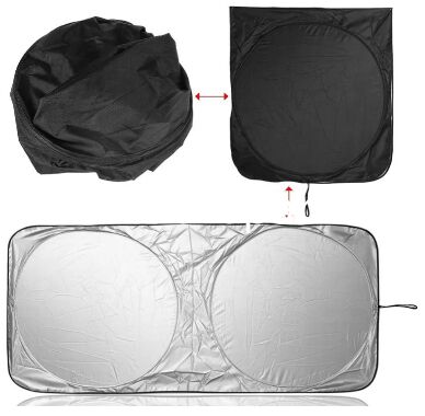 Car sunshade protective windshield cover blocks harmful UV rays reduces interior heat keeps car cool during hot sunny days