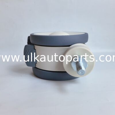 Noiseless Swivel Medical Caster Wheel TPR Rubber 5 Inch Threaded Aluminum Stem Double Brake Anti Static Caster