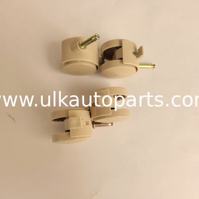 Swivel Caster Wheels Grip Neck Stem,Heavy Duty Light Brown PVC Wheel for Furniture Table Cabinet Shelf