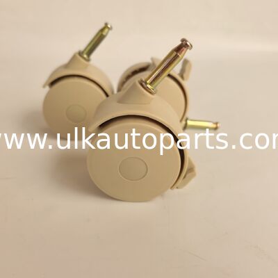 Swivel Caster Wheels Grip Neck Stem,Heavy Duty Light Brown PVC Wheel for Furniture Table Cabinet Shelf
