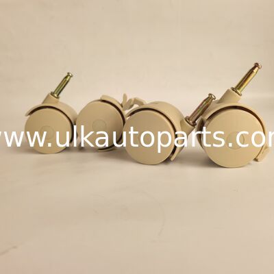 Swivel Caster Wheels Grip Neck Stem, Heavy Duty Light Brown PVC Caster Wheel for Furniture Table Cabinet Shelf