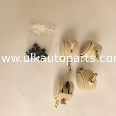 Swivel Caster Wheels Grip Neck Stem, Heavy Duty Light Brown PVC Caster Wheel for Furniture Table Cabinet Shelf