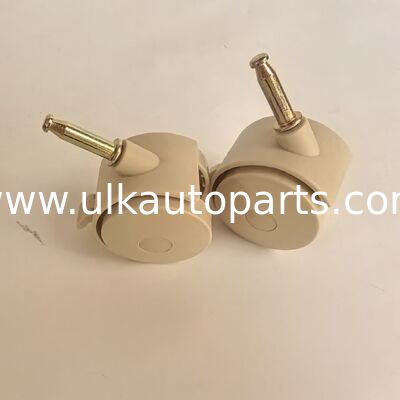 Swivel Caster Wheels Grip Neck Stem,Heavy Duty Light Brown PVC Wheel for Furniture Table Cabinet Shelf