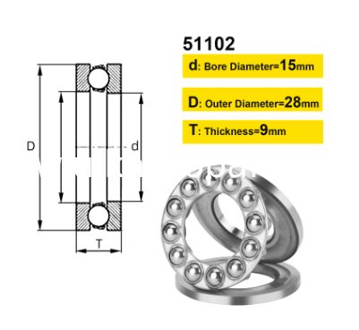Thrust Ball Bearings, 51106 Plane Axial Ball Bearing 3-in-1, 30mm x 47mm x 11mm Chrome Steel ABEC3 Single Row Roller