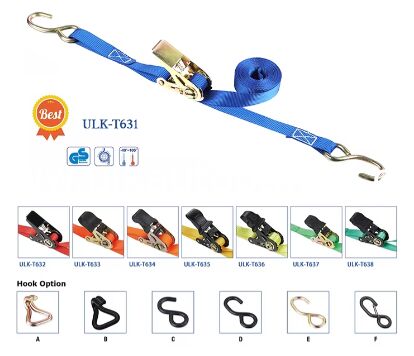 Automotive Grade Polyester Ratchet Cargo Strap 2 Inch Wide Break Strength with Moulding and Cutting Resistance for Secur