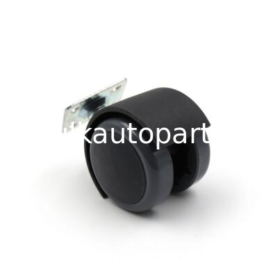 Roller Ball Furniture Black Plastic Twin Wheel Casters 50mm Furniture Wheel Caster Socket Grip Ring Stem